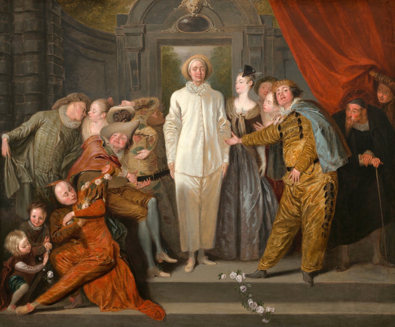 De italienska komikerna, ca 1720 av Jean Antoine Watteau