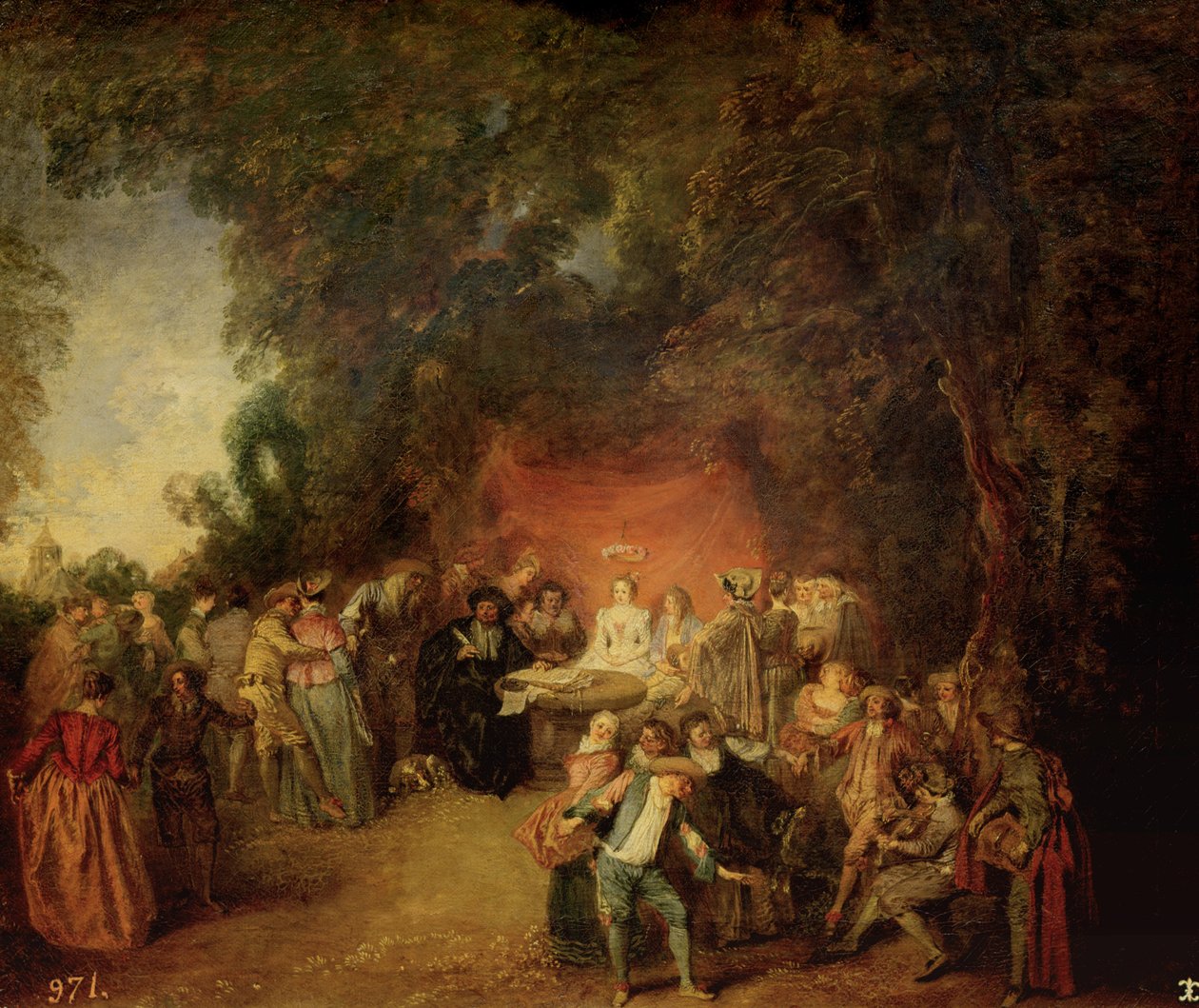Äktenskapskontraktet, c.1712-13 av Jean Antoine Watteau