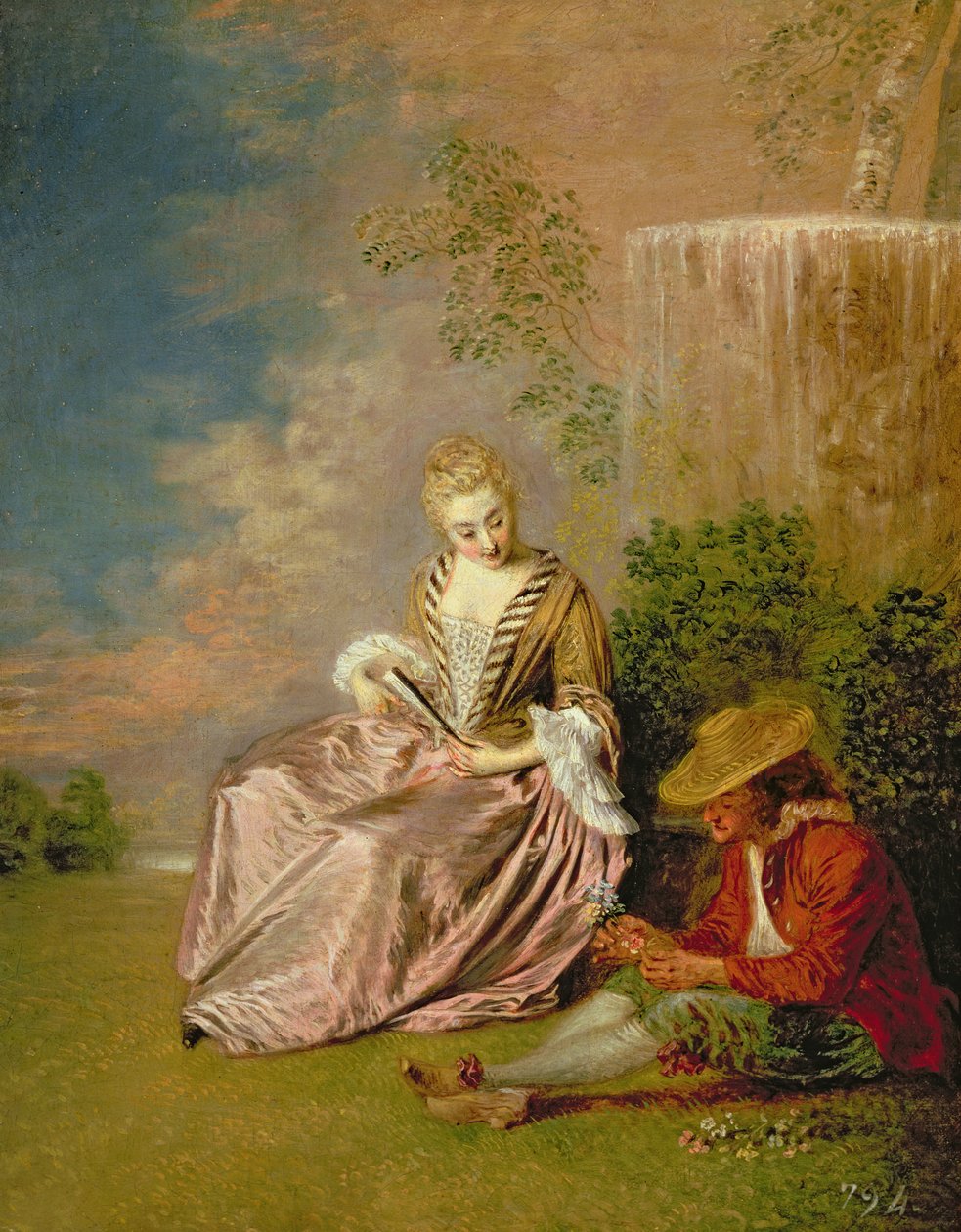 Den blyga älskaren, 1718 av Jean Antoine Watteau