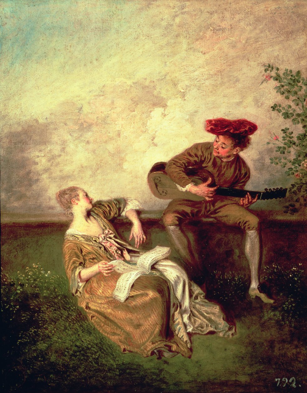 Sånglektionen av Jean Antoine Watteau