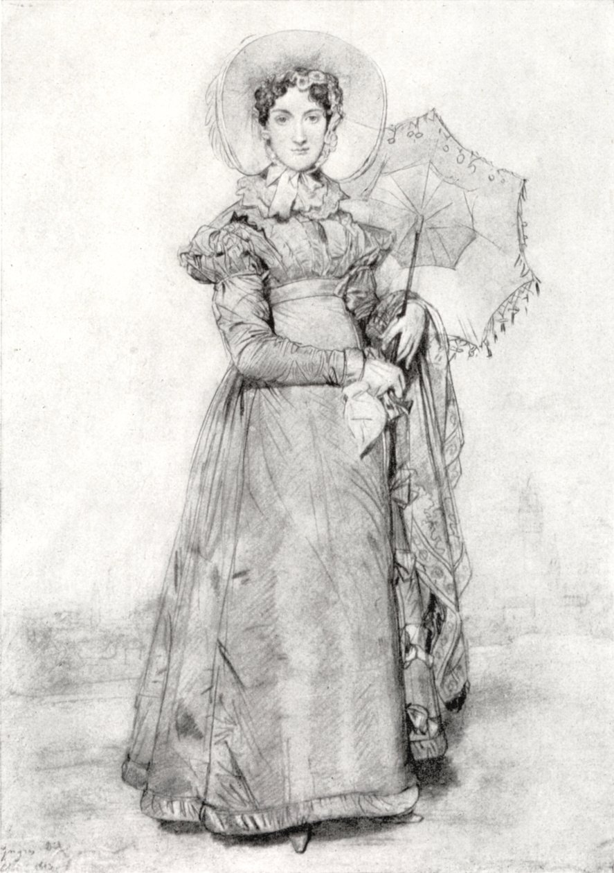 Dame mit Schirm av Jean Auguste Dominique Ingres