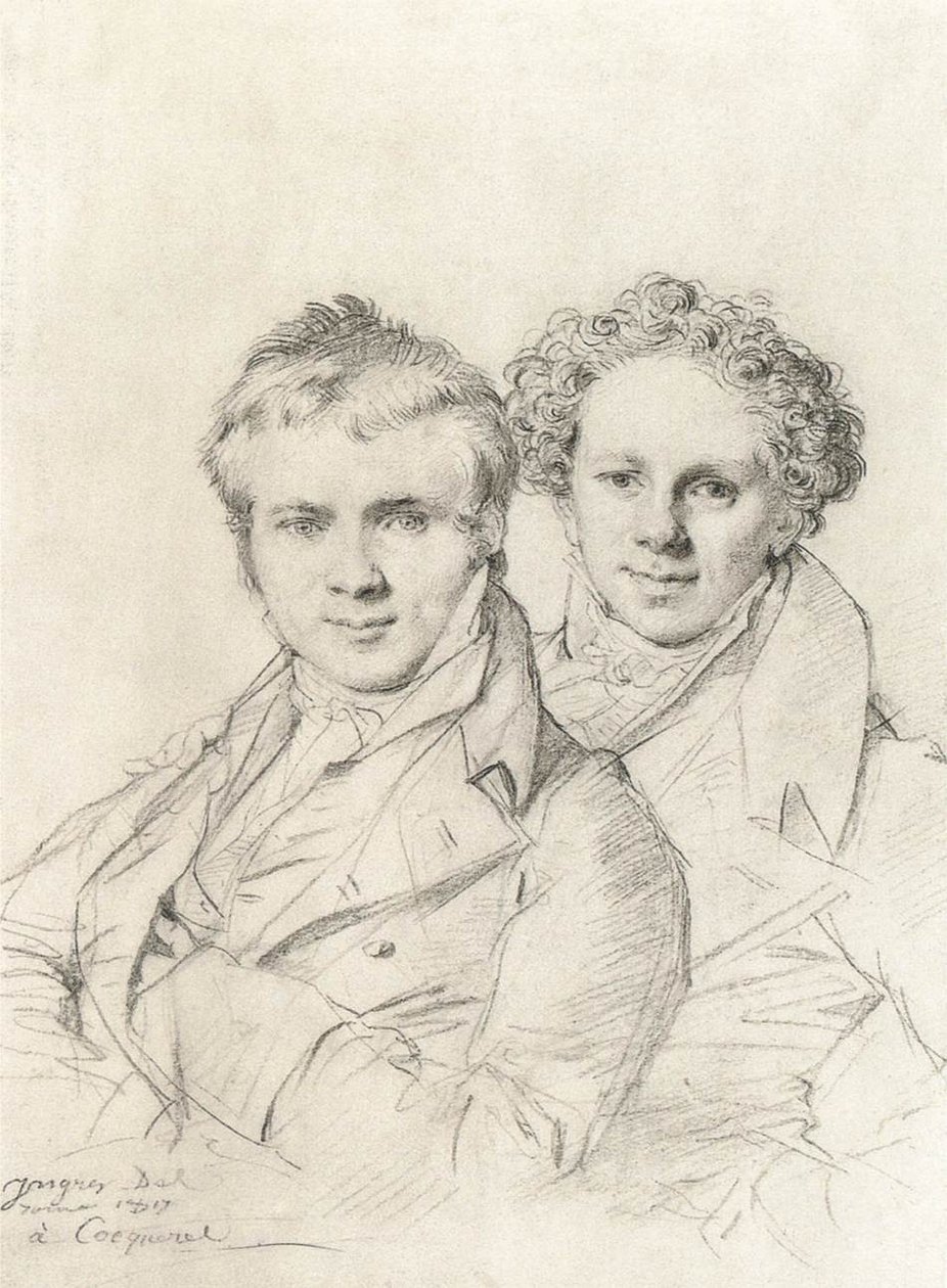 Double Portrait of Otto Magnus von Stackelberg and Jacob Linckh av Jean Auguste Dominique Ingres