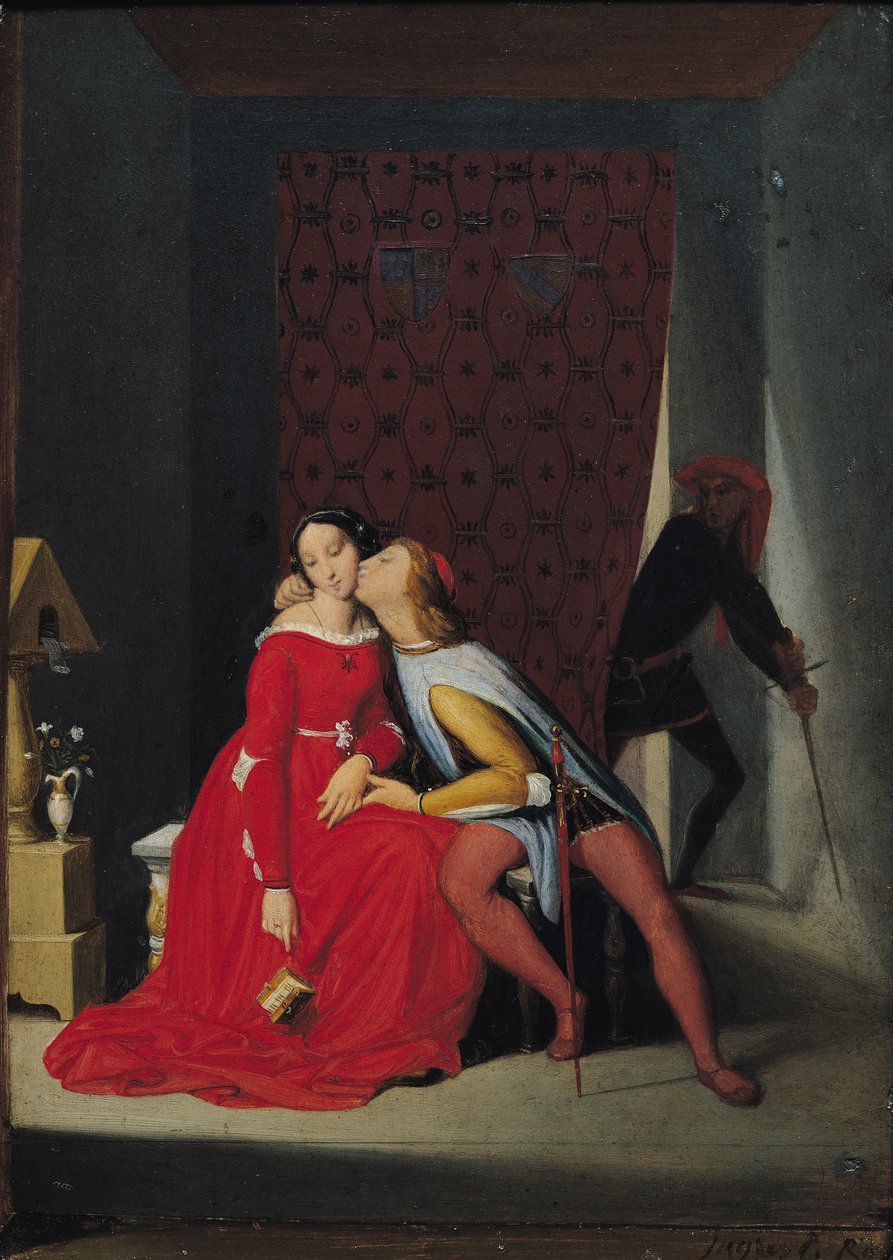 Gianciotto upptäcker Paolo och Francesca, 1814 av Jean Auguste Dominique Ingres