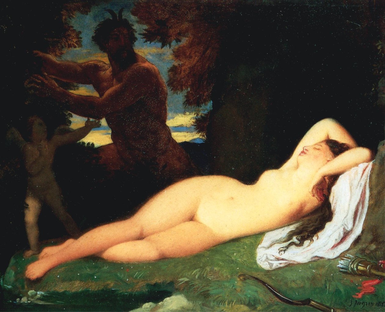 Jupiter and Antiope  av Jean Auguste Dominique Ingres