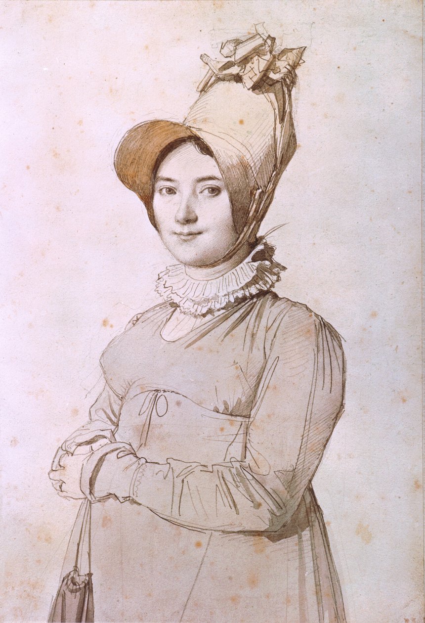Madeleine Chapelle (1782-1849) 1813 (penna och bläck och wc på papper) av Jean Auguste Dominique Ingres