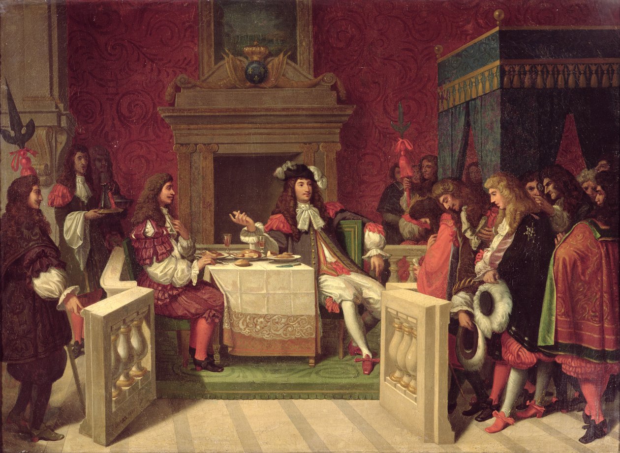 Moliere (1622-73) Äta middag med Ludvig XIV (1638-1715) 1857 av Jean Auguste Dominique Ingres