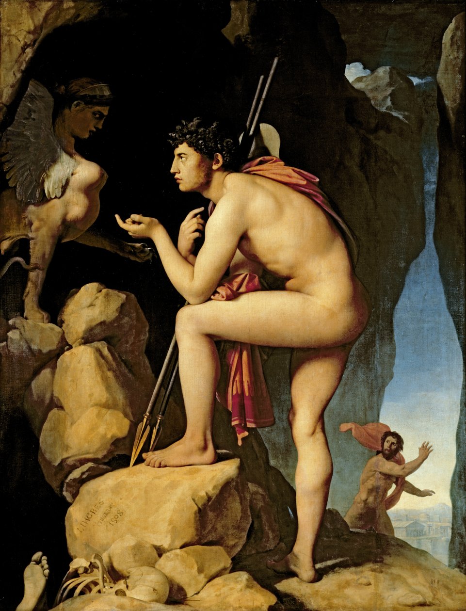 Ødipus og sfinxen, 1808 swed av Jean Auguste Dominique Ingres
