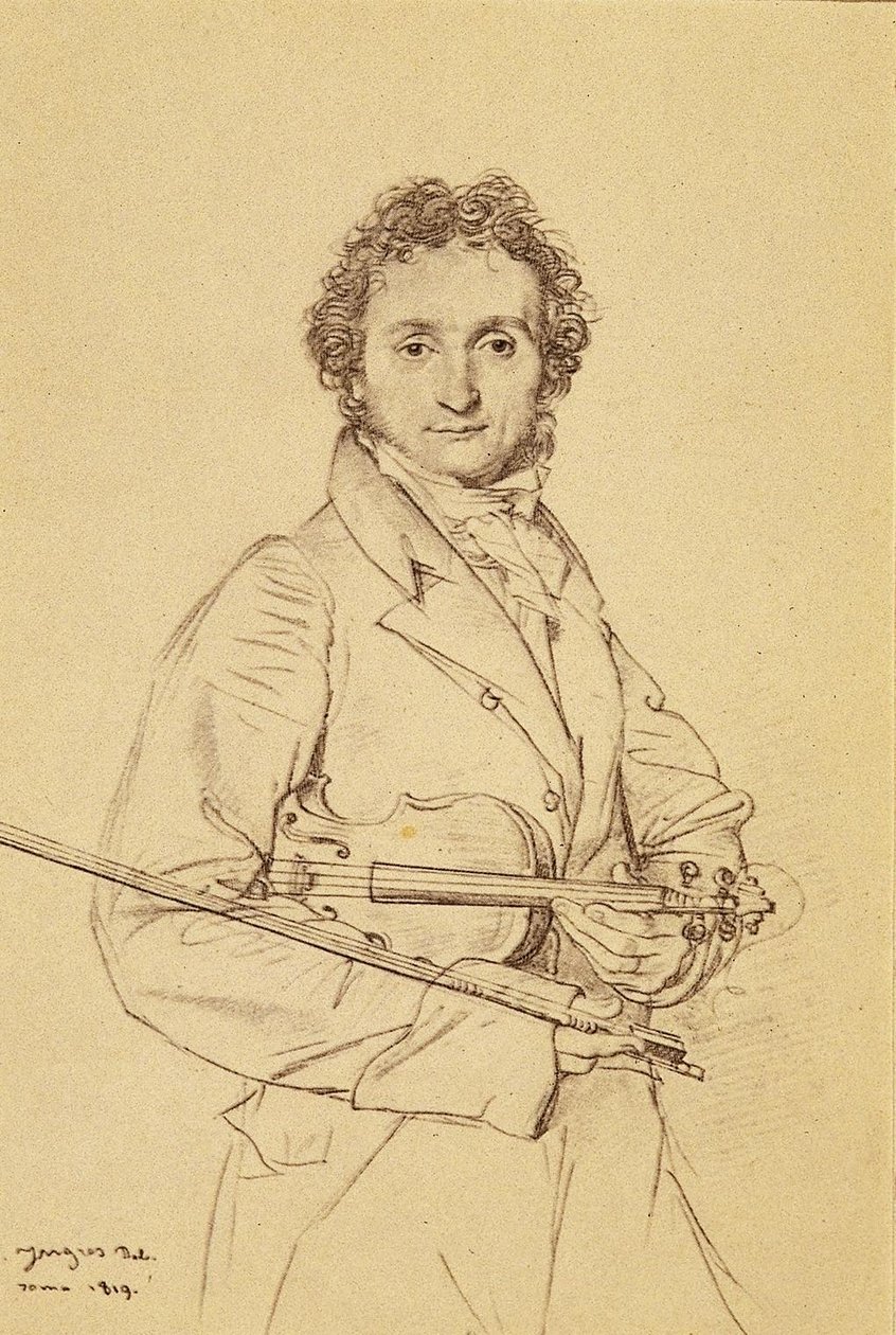Portrait du Violoniste Paganini  av Jean Auguste Dominique Ingres