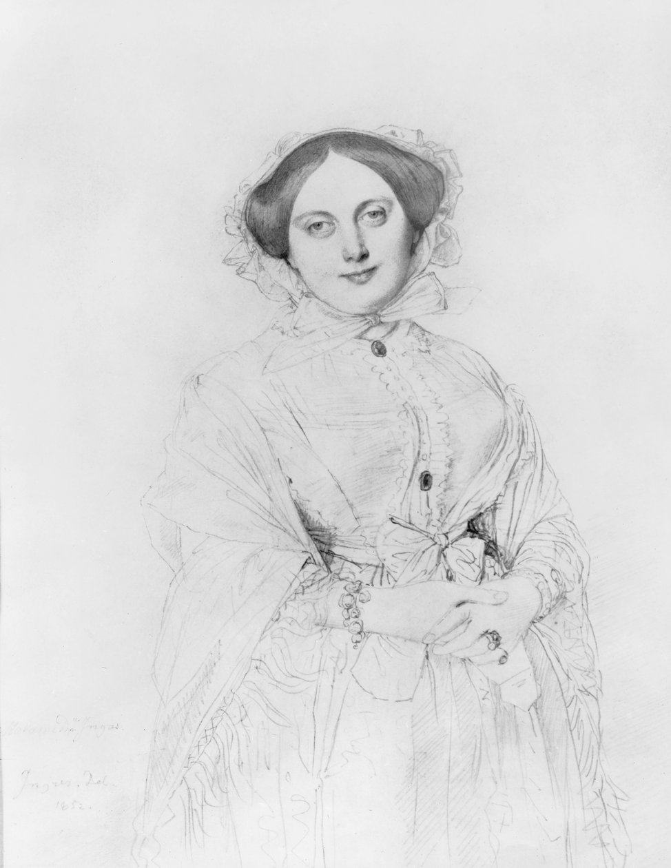 Porträtt av madame Ingres, 1852 av Jean Auguste Dominique Ingres