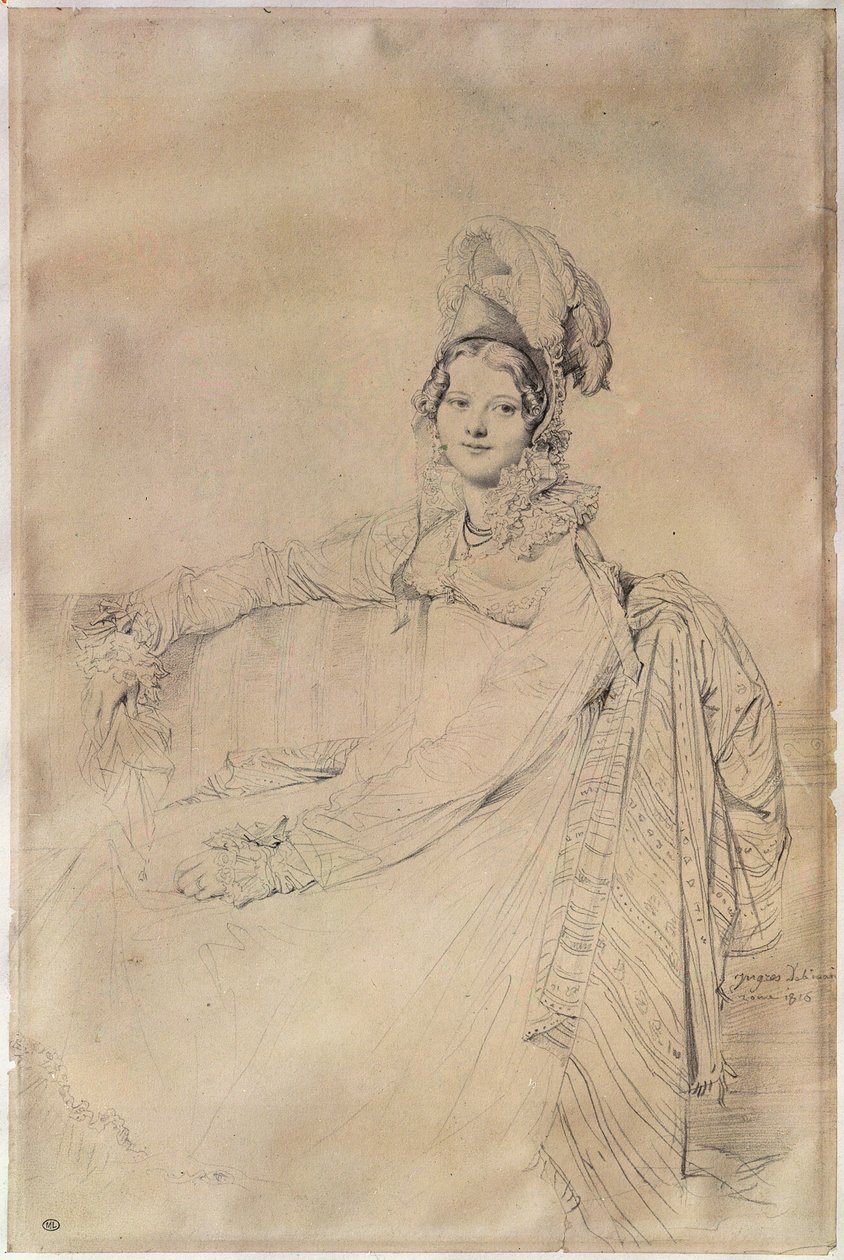Porträtt av madame Louis-Nicolas-Marie Destouches (1787-1831) 1816 av Jean Auguste Dominique Ingres