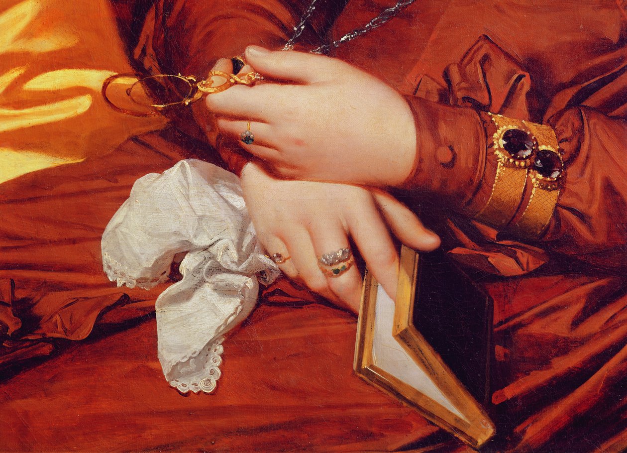 Porträtt av Madame Marcotte, detalj av hennes händer, 1826 (detalj av 83538) av Jean Auguste Dominique Ingres