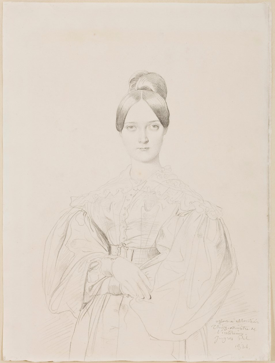 Porträtt av Madame Thiers, 1834 (grafitpenna på papper) av Jean Auguste Dominique Ingres