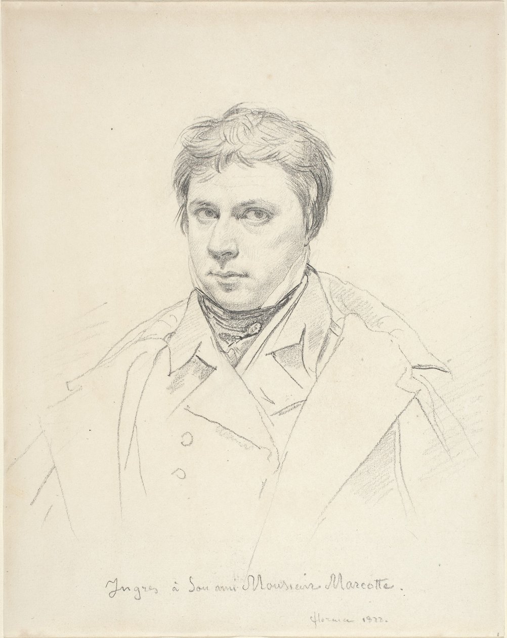 Självporträtt, 1822 (grafit på vävt papper, nedlagd) av Jean Auguste Dominique Ingres