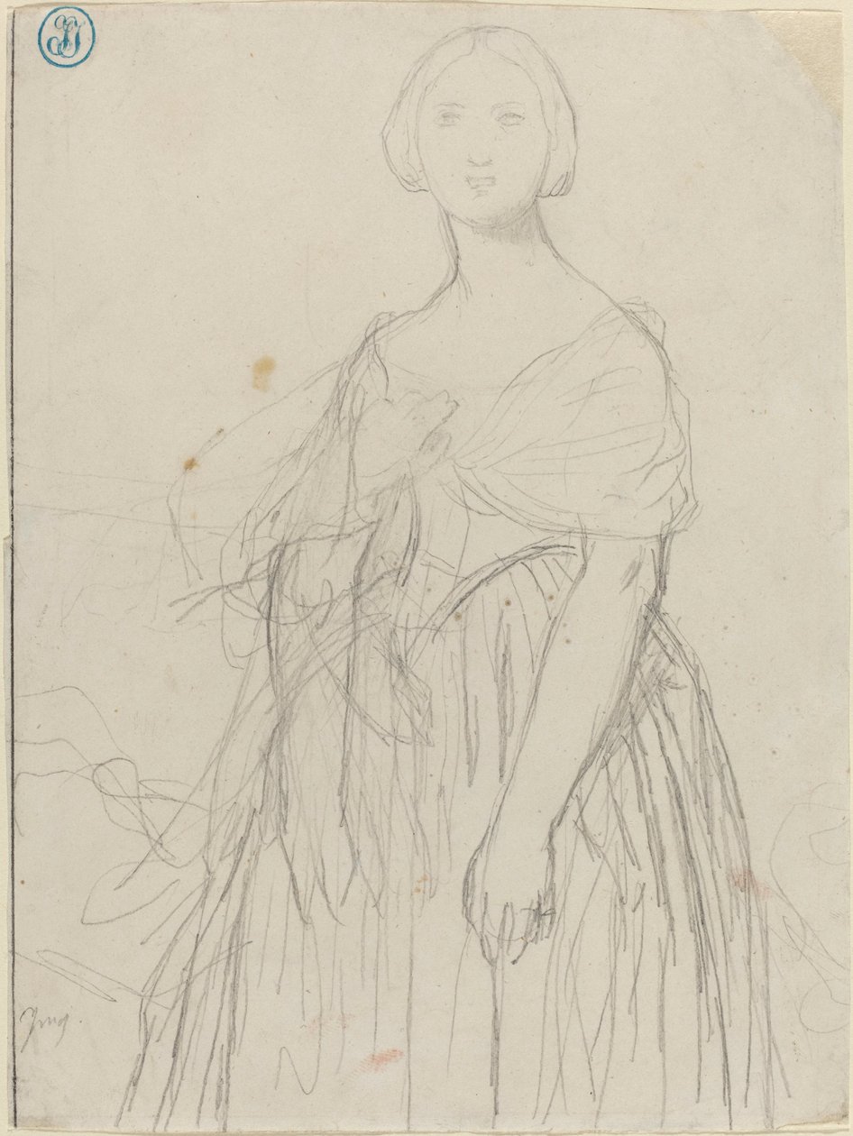 Sketch for Madame Moitessier av Jean Auguste Dominique Ingres