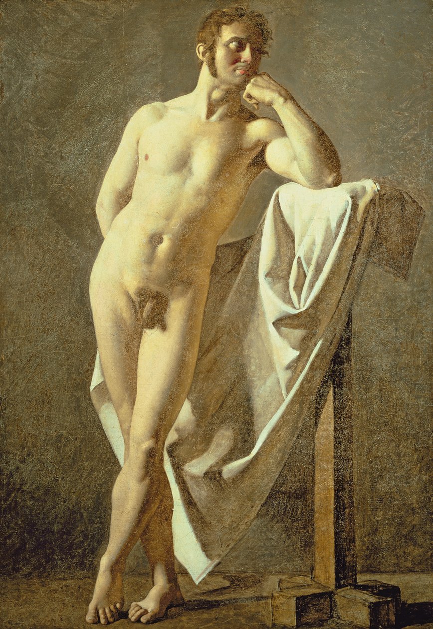 Study of a Man, c.1801 swed av Jean Auguste Dominique Ingres