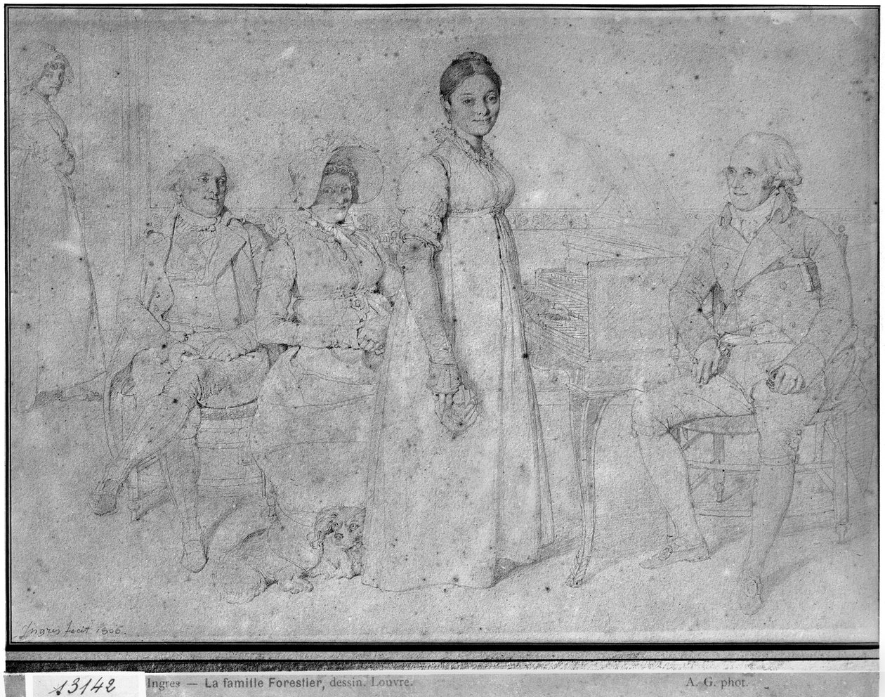 The Forestier Family, 1806 (grafit på papper) (se även 233242) av Jean Auguste Dominique Ingres