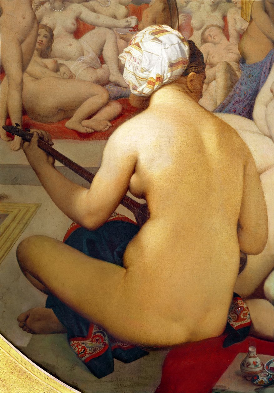 Det turkiska badet, detalj av musikern, 1863 (detalj av 20529) av Jean Auguste Dominique Ingres