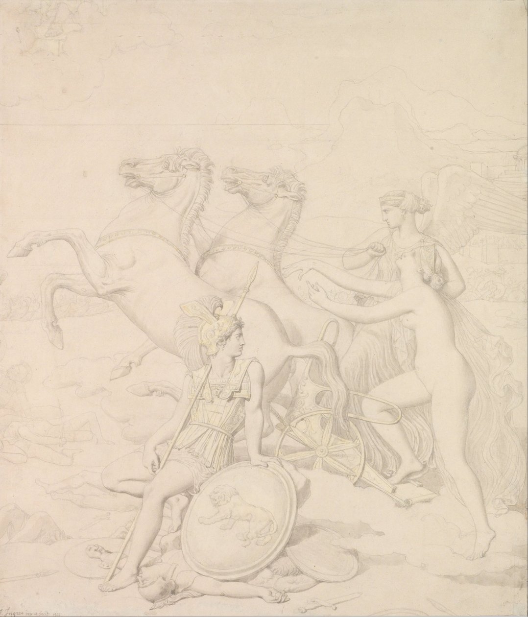 Venus Hurt by Diomedes av Jean Auguste Dominique Ingres