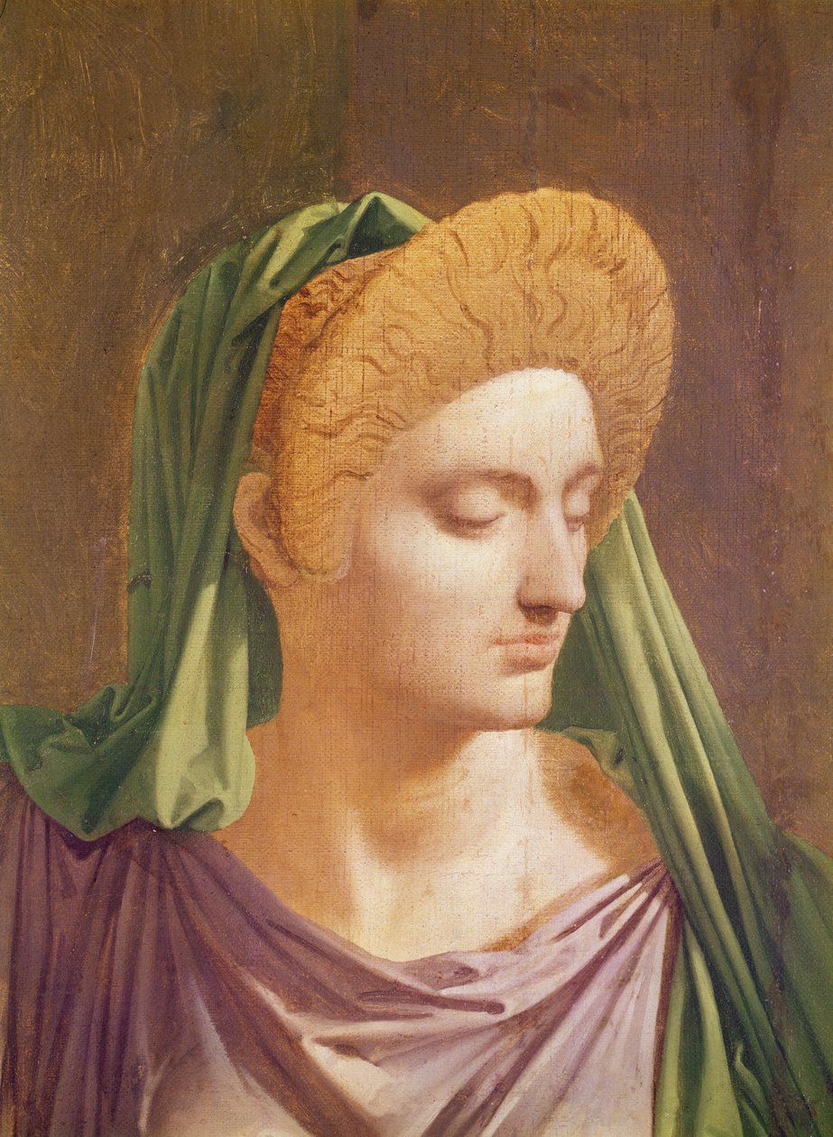 Vergilius (70-19 f.Kr.) läser "Aeniaden" för Livia, Octavia och Augustus (detalj av Livias huvud), 1819 av Jean Auguste Dominique Ingres
