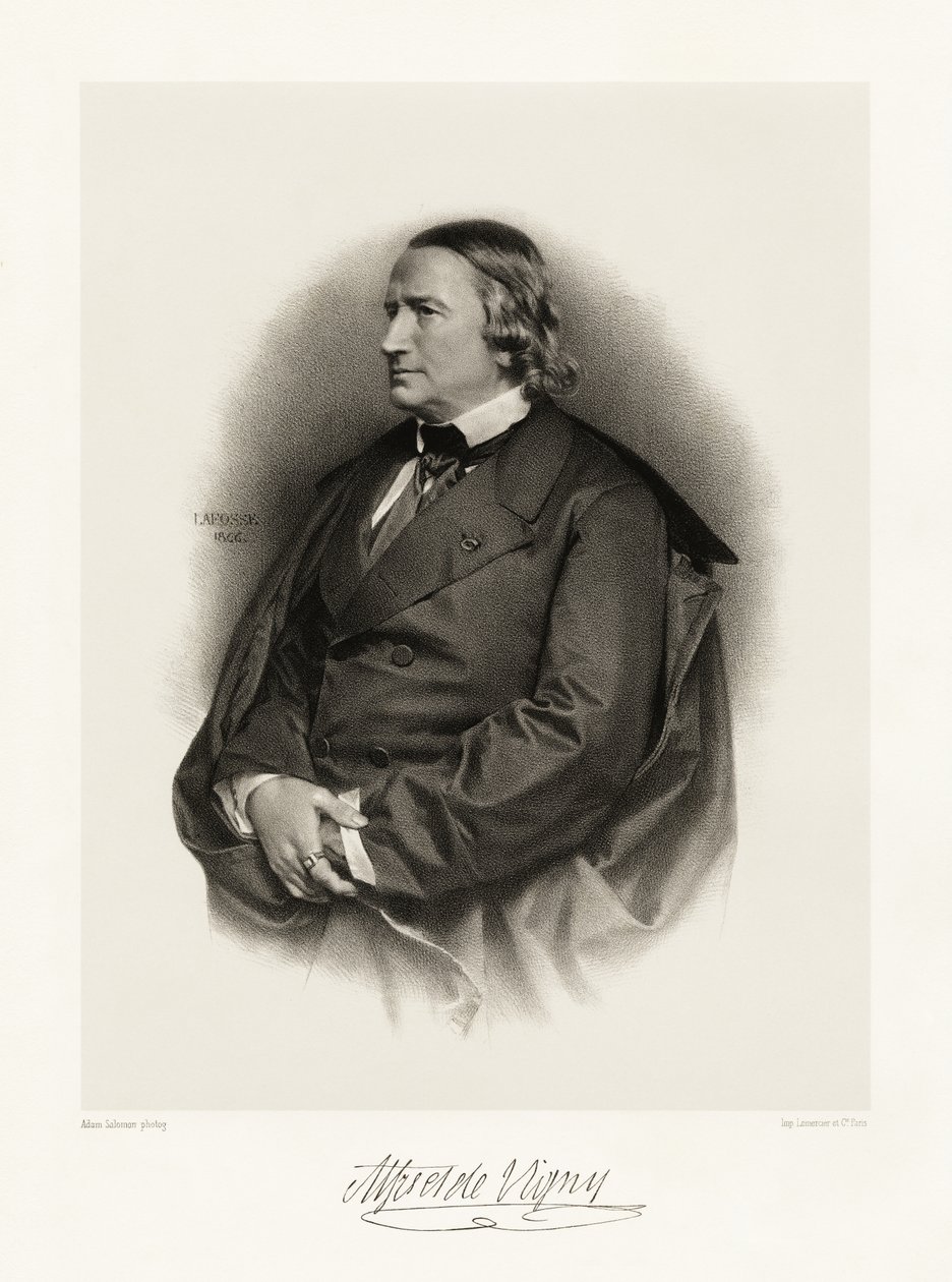 Alfred de Vigny, 1865-66 av Jean Baptiste Adolphe Lafosse