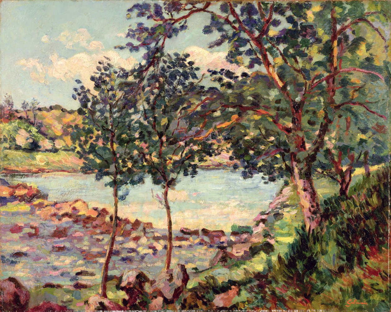 Landskap med en sjö av Jean Baptiste Armand Guillaumin