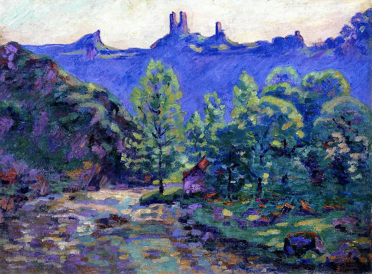 Ruinerna av slottet Crozant av Jean Baptiste Armand Guillaumin