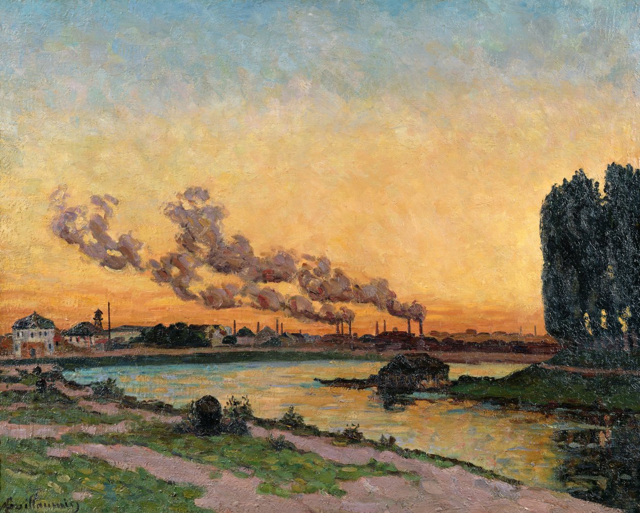Solnedgång i Ivry, ca 1872-73 av Jean Baptiste Armand Guillaumin