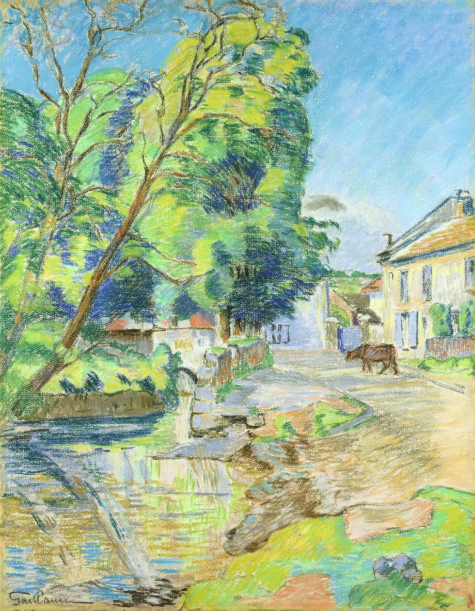 The Village (pastell på papper) av Jean Baptiste Armand Guillaumin