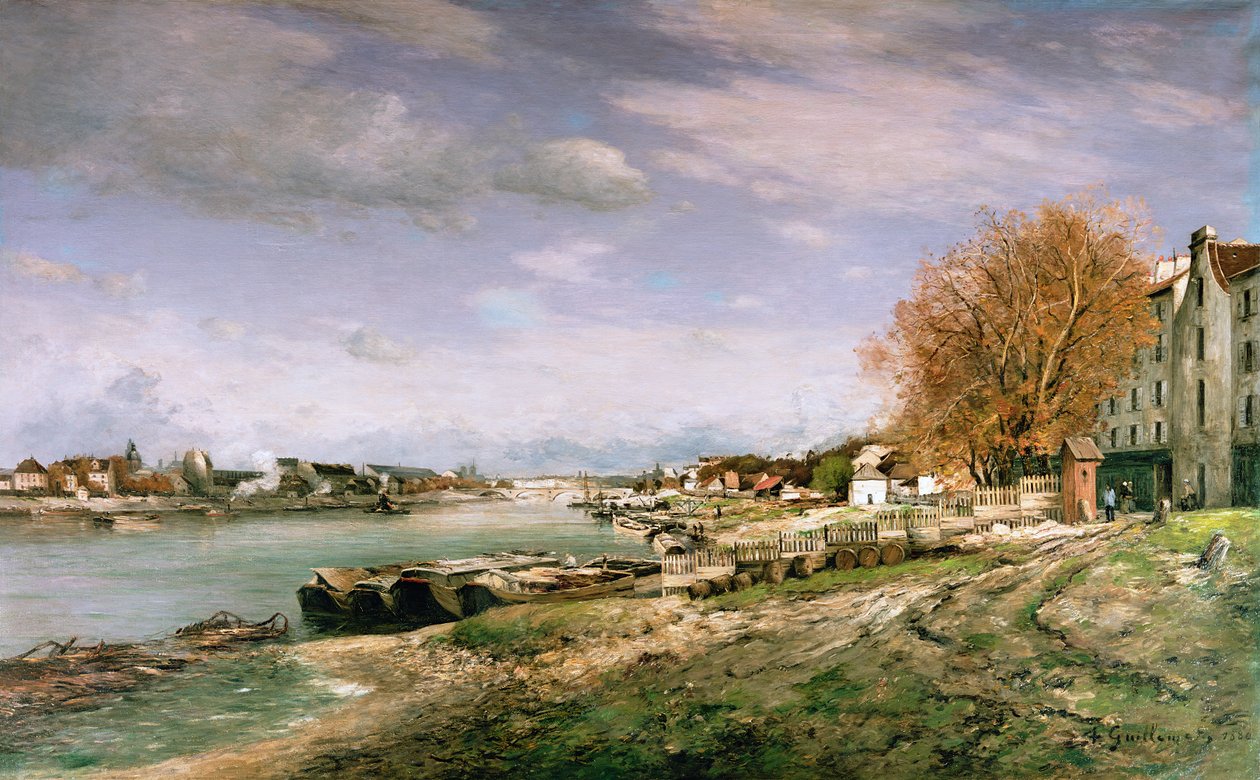 Den gamla kajen i Bercy, Paris, 1880 av Jean Baptiste Armand Guillaumin