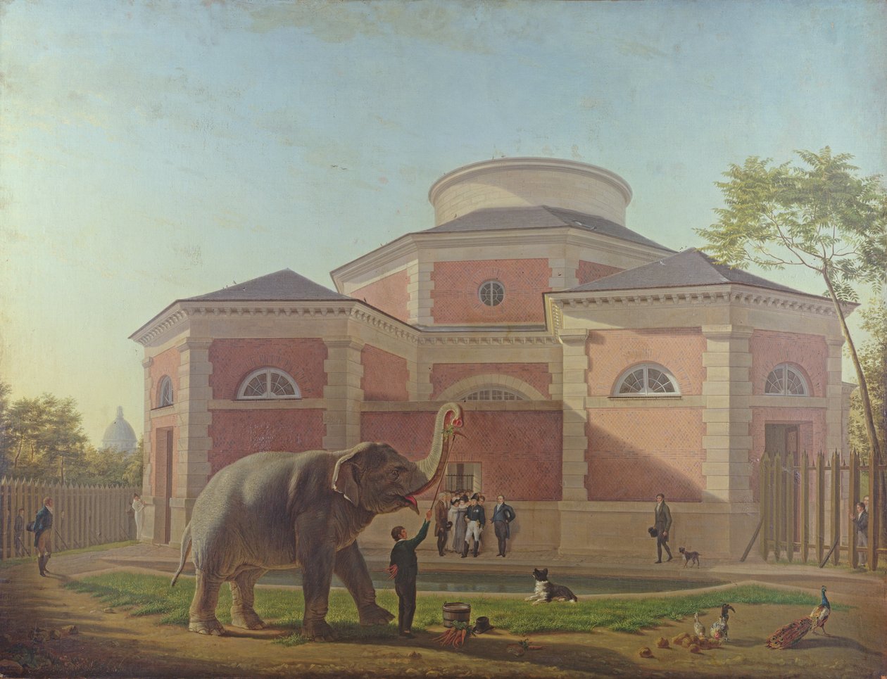 Hertigen och hertiginnan de Berry besöker elefanten vid Jardin des Plantes i Paris, 1817 av Jean Baptiste Berre