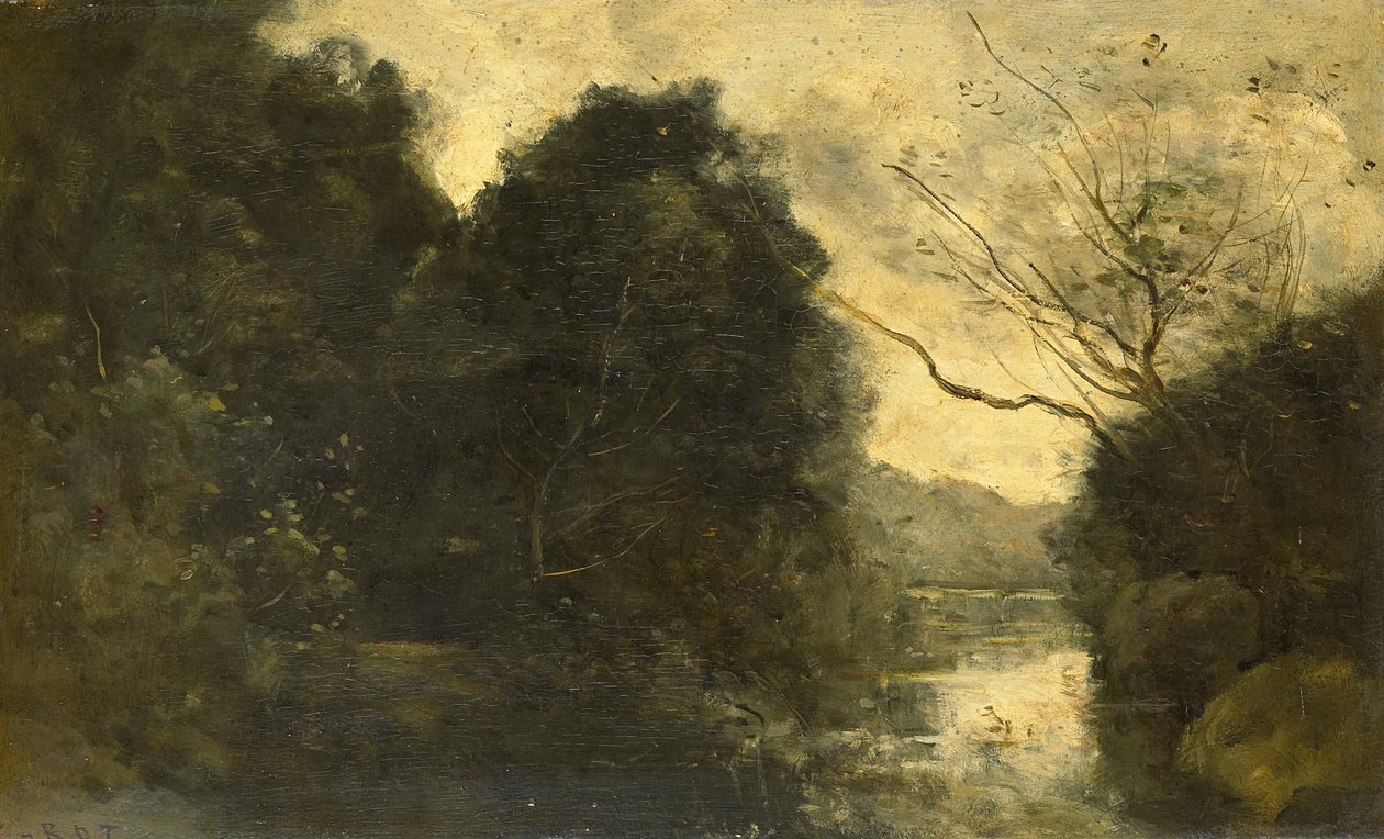 Bosvijver av Jean Baptiste Camille Corot