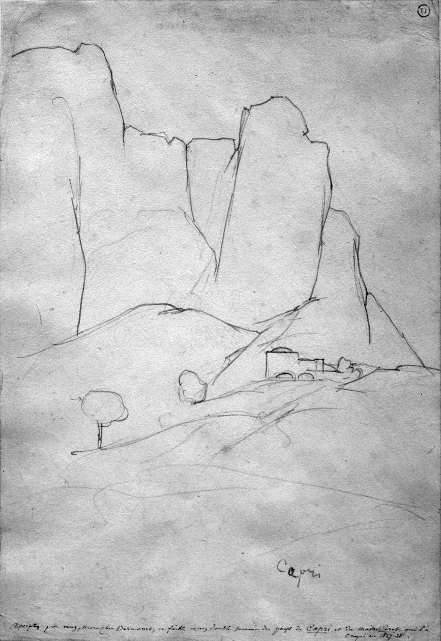 Capri av Jean-Baptiste-Camille Corot