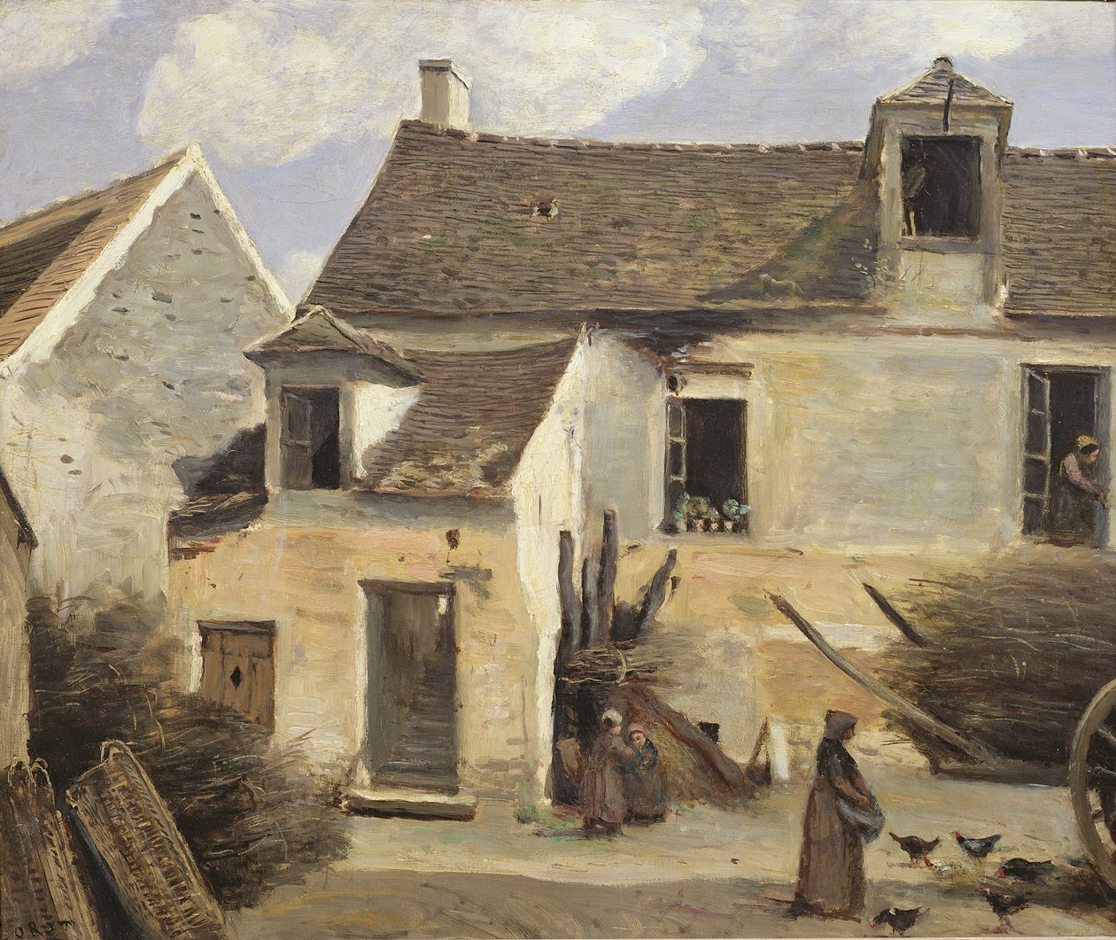 Gården till ett bageri nära Paris, eller Gården till ett hus nära Paris, c.1865-70 av Jean Baptiste Camille Corot