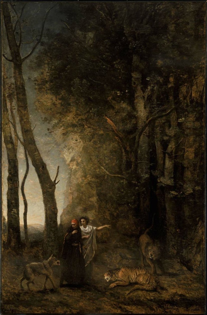 Dante och Vergilius av Jean Baptiste Camille Corot