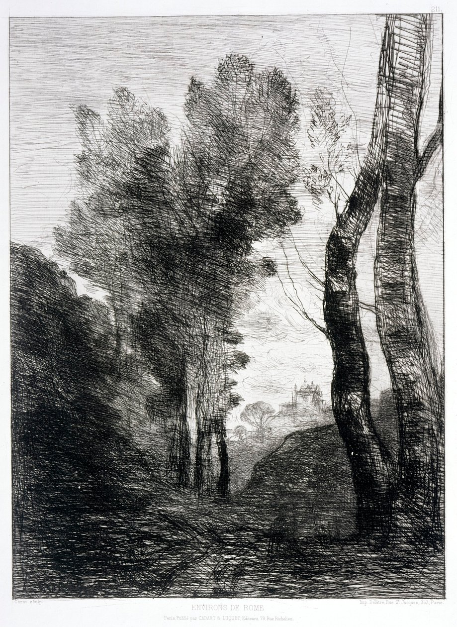 Environs de Rome av Jean Baptiste Camille Corot