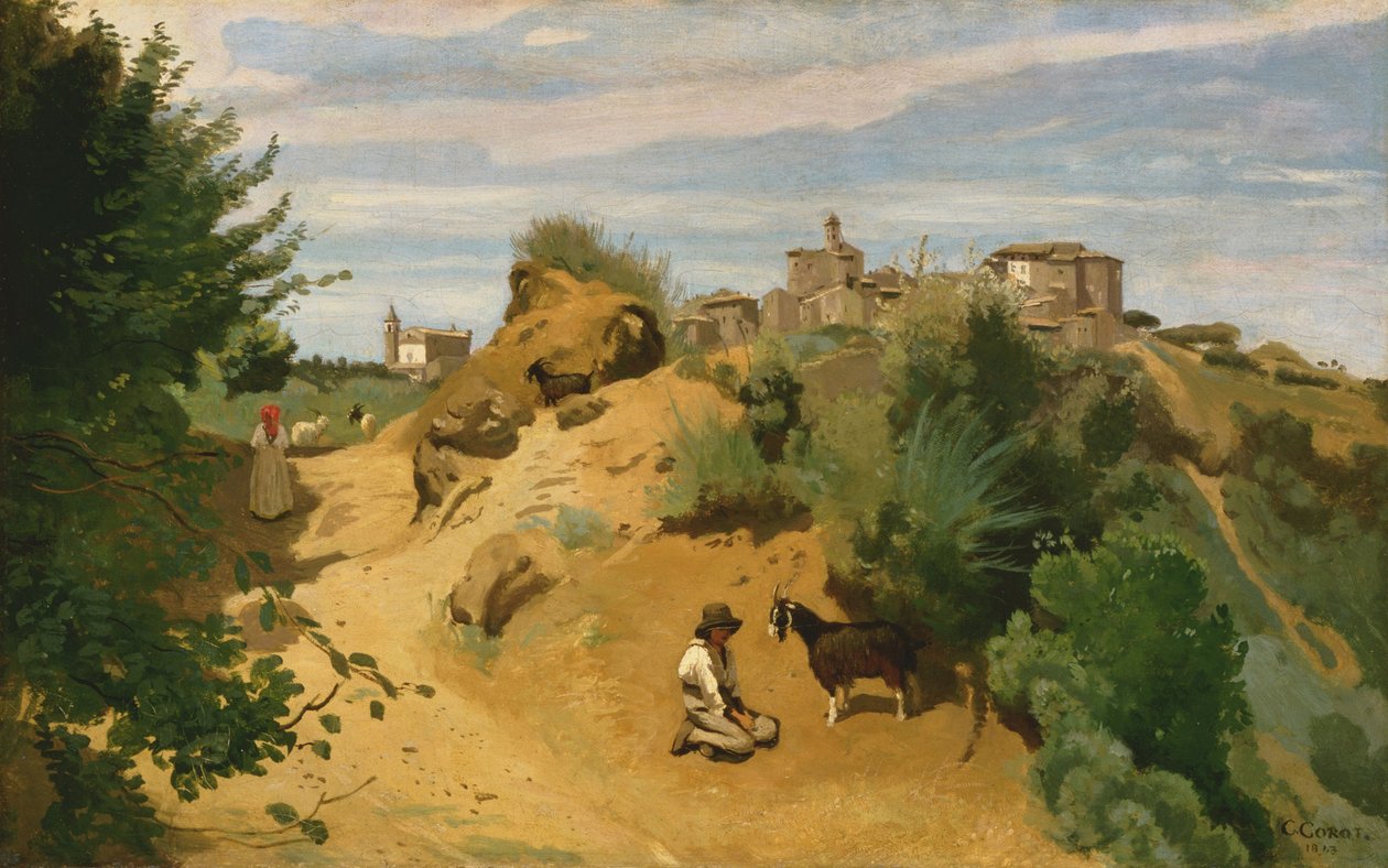 Genzano av Jean Baptiste Camille Corot