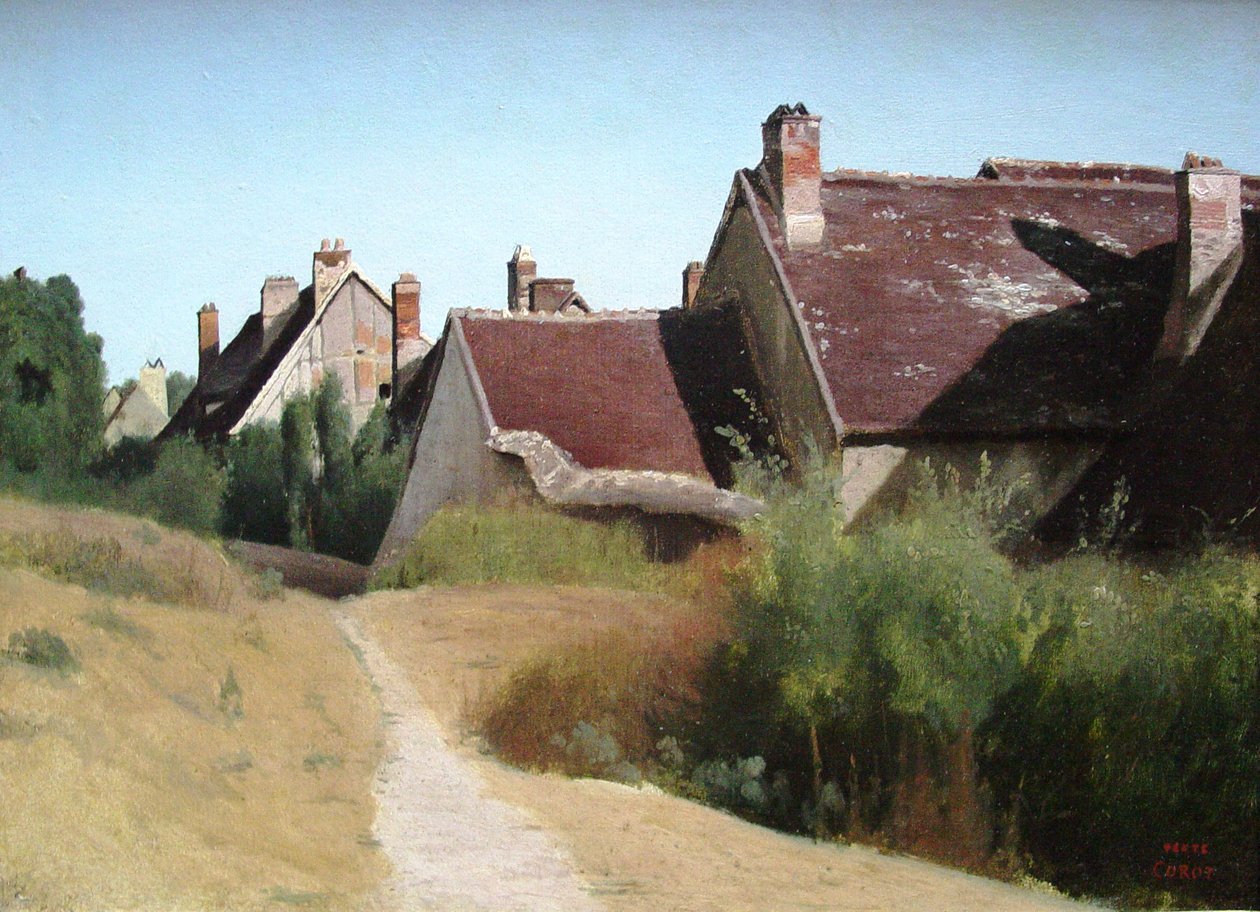 Houses near Orleans  av Jean-Baptiste-Camille Corot