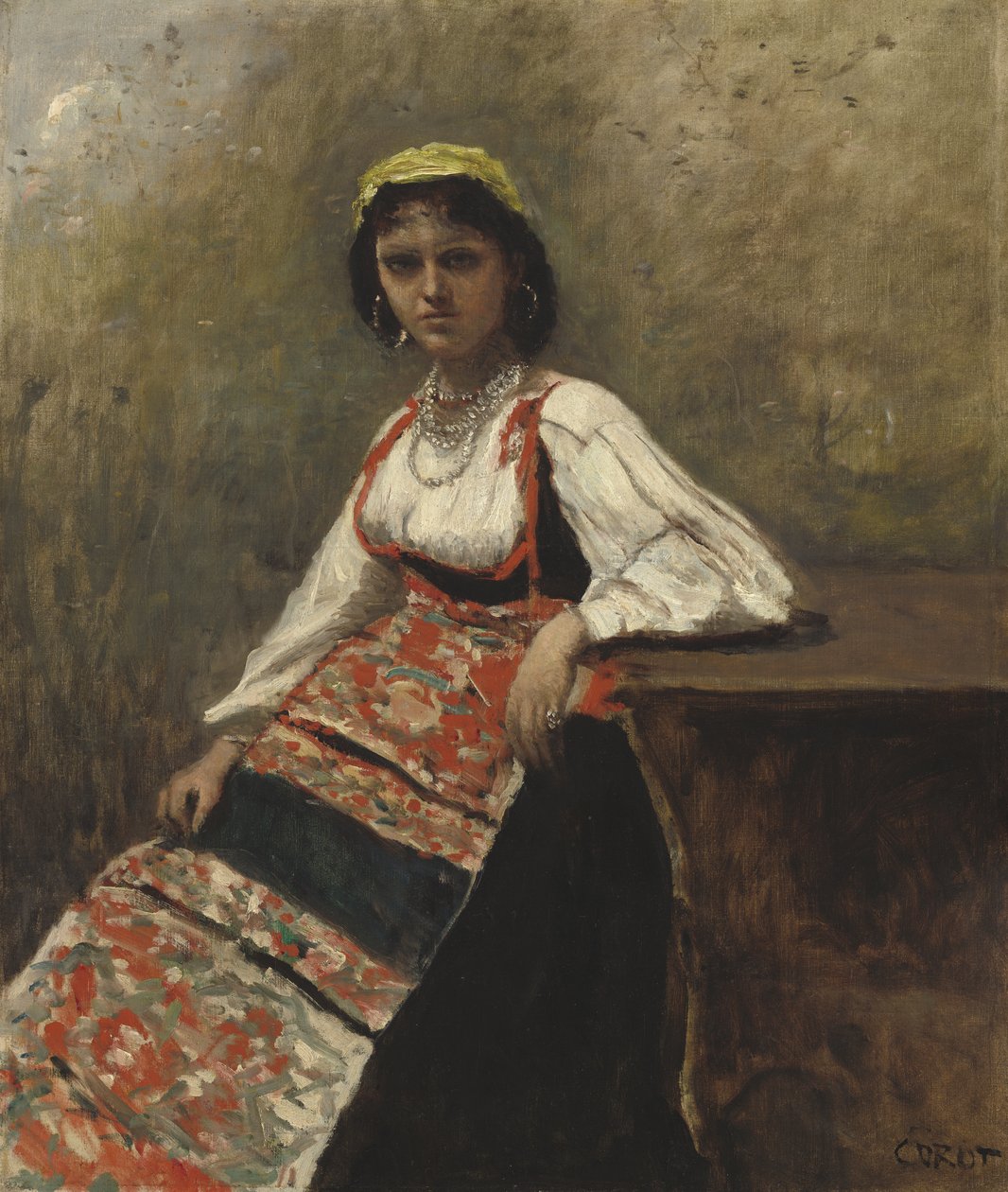 Italiensk flicka, ca 1872 av Jean Baptiste Camille Corot