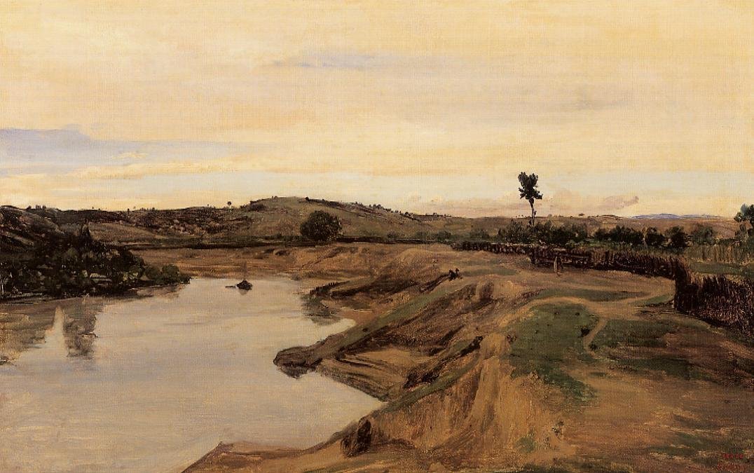 Poussins Promenad, Roms landsbygd av Jean Baptiste Camille Corot
