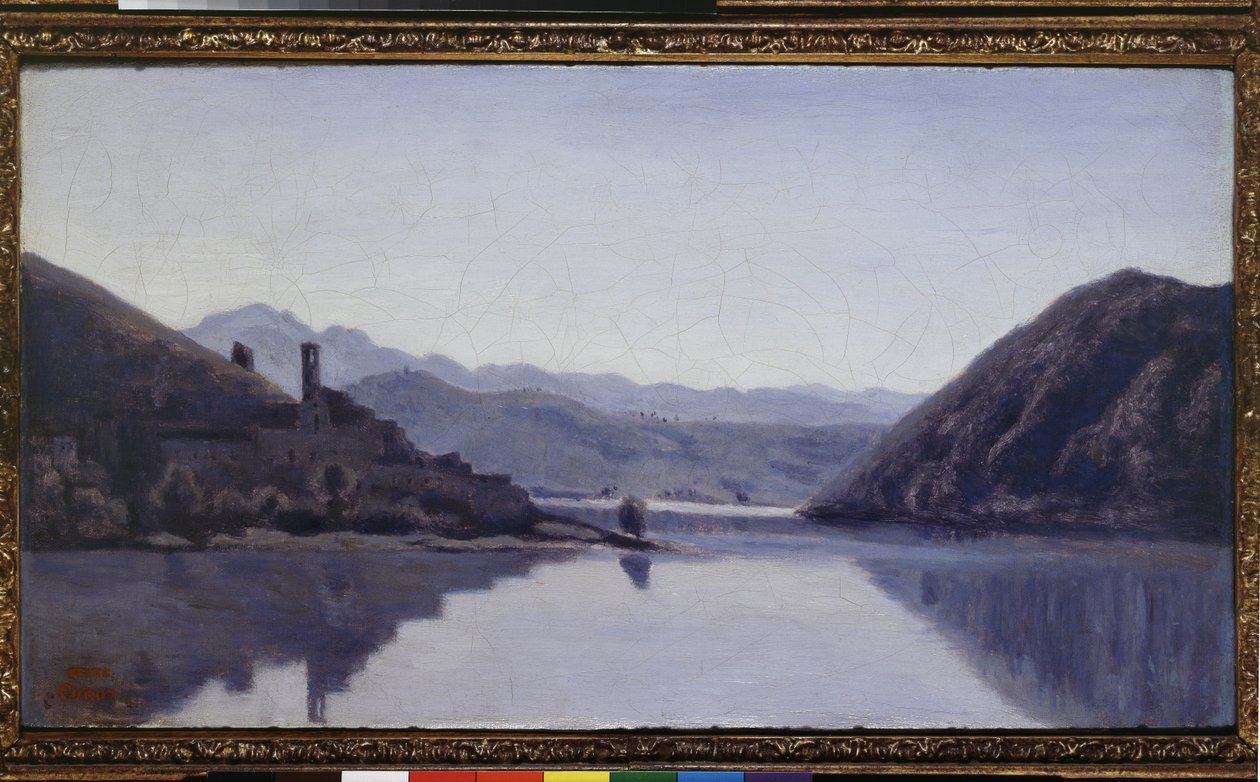 Piediluco-sjön, Umbrien, 1800-talet av Jean Baptiste Camille Corot