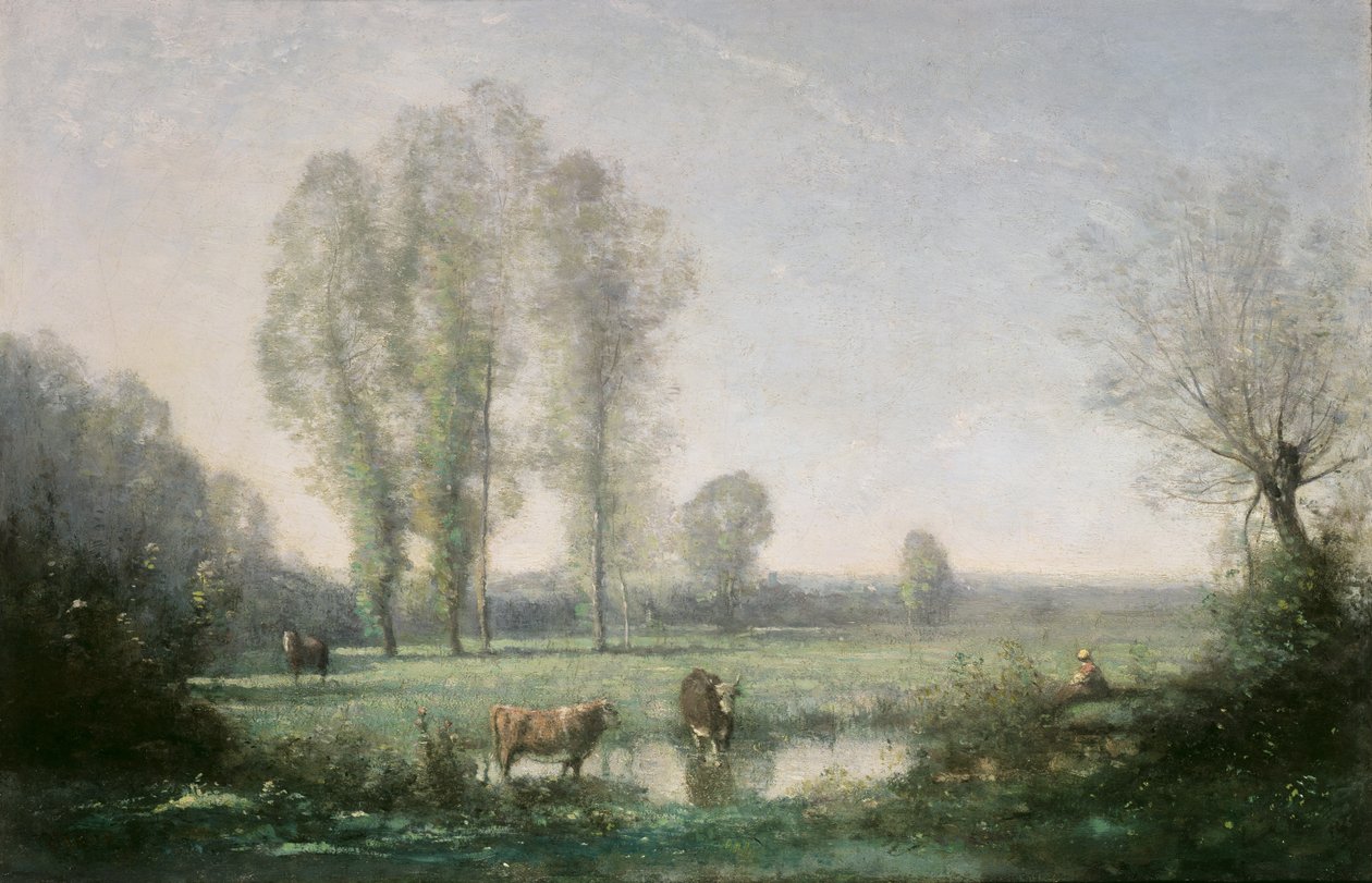 Morgondimma, 1860 av Jean Baptiste Camille Corot