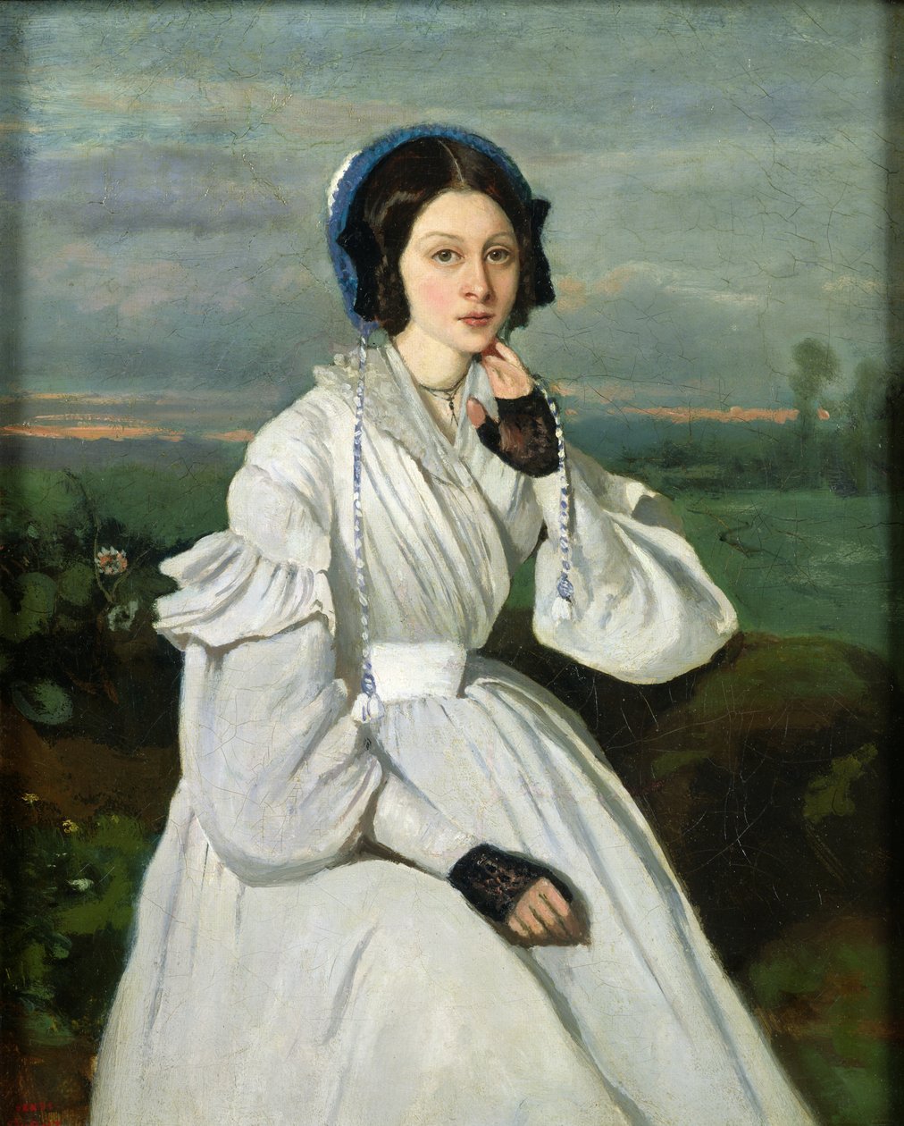 Porträtt av Louise Claire Sennegon, framtida Madame Charmois, 1837 av Jean Baptiste Camille Corot