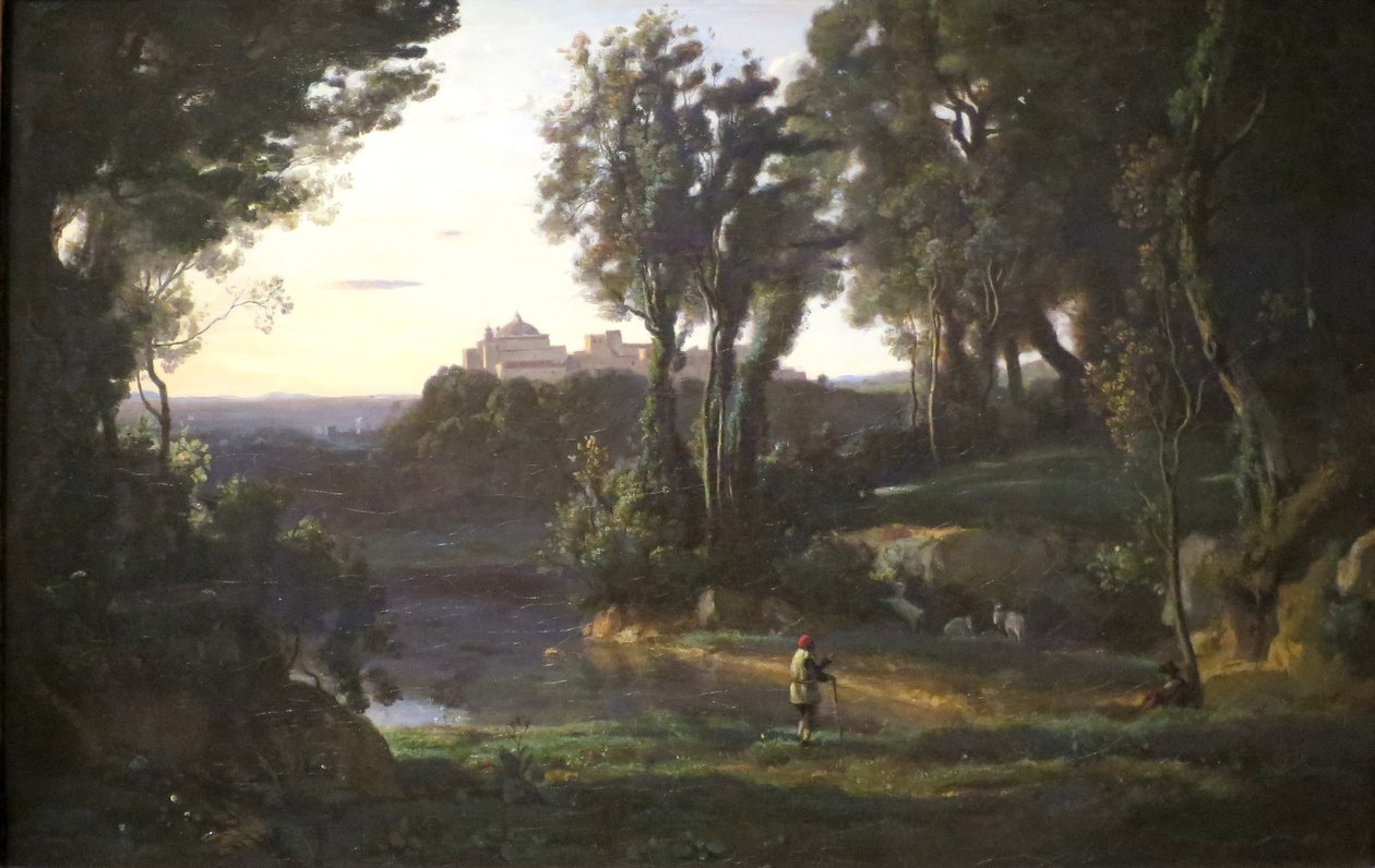 Site in Italy  av Jean Baptiste Camille Corot
