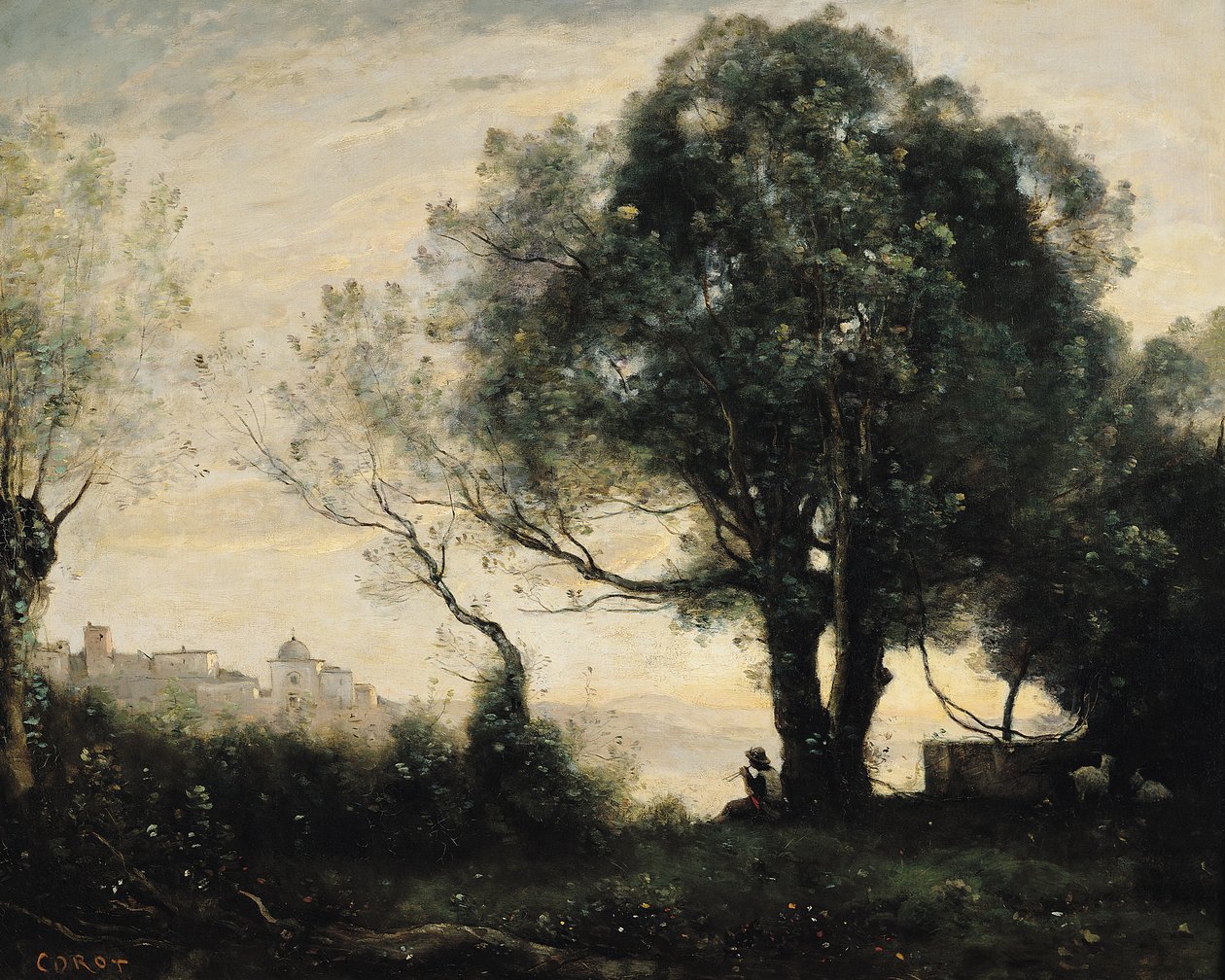 Souvenir av Castel Gandolfo av Jean Baptiste Camille Corot