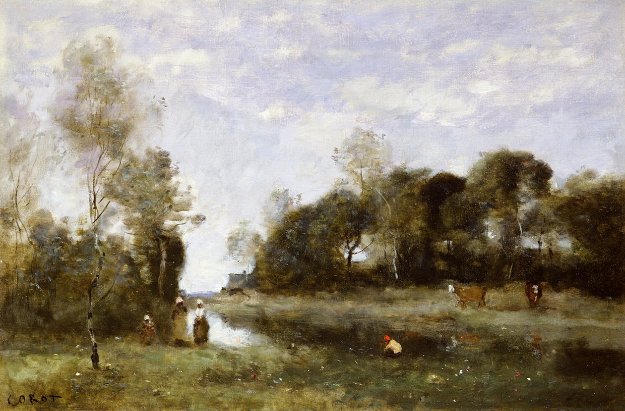 Souvenir från Bresle vid Incheville av Jean Baptiste Camille Corot