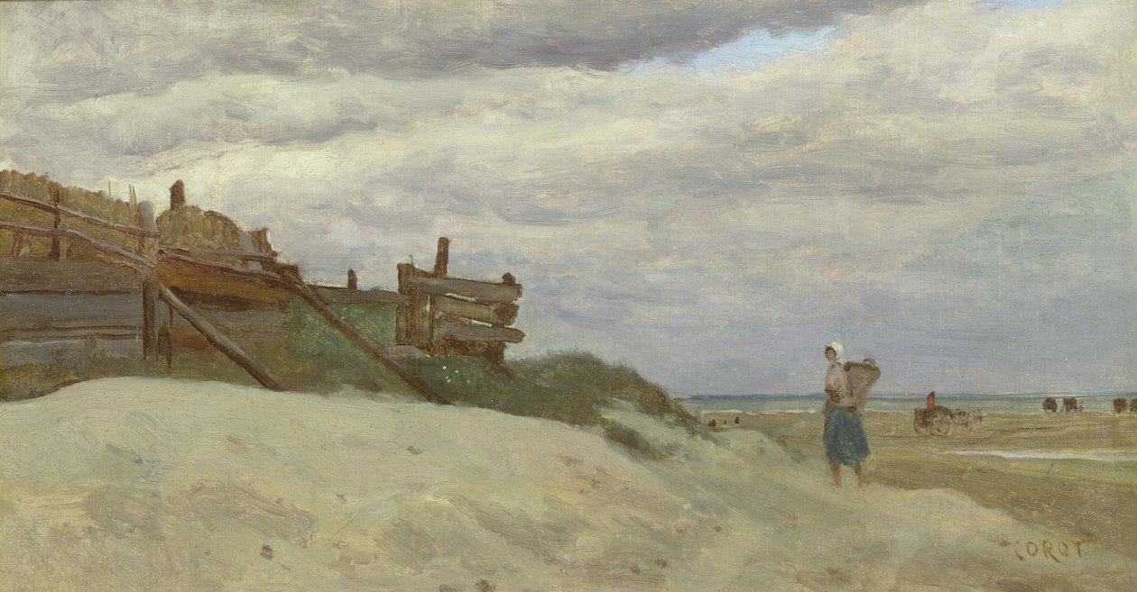Stranden i Dunkirk, 1857 av Jean Baptiste Camille Corot