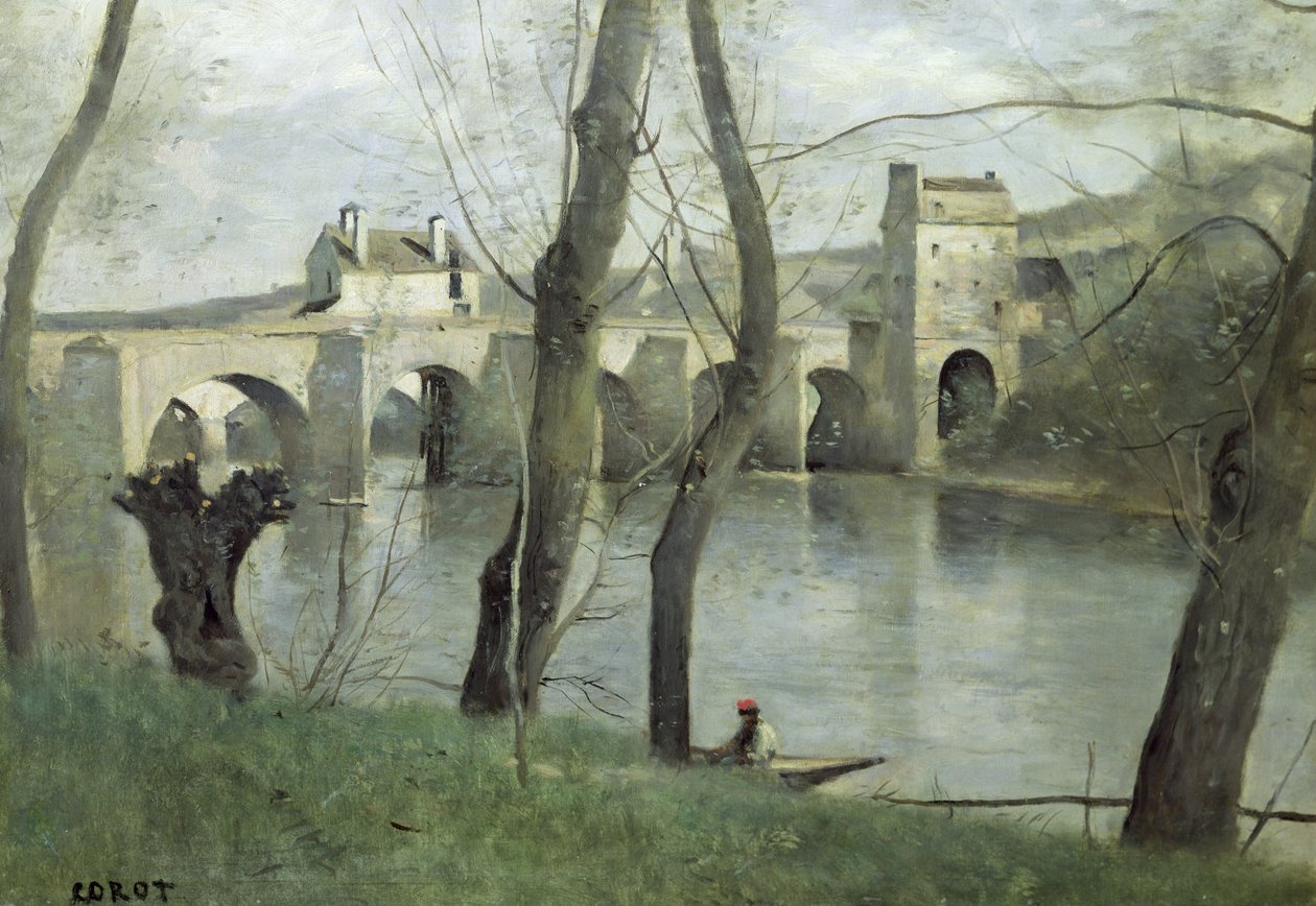 Bron vid Mantes av Jean Baptiste Camille Corot