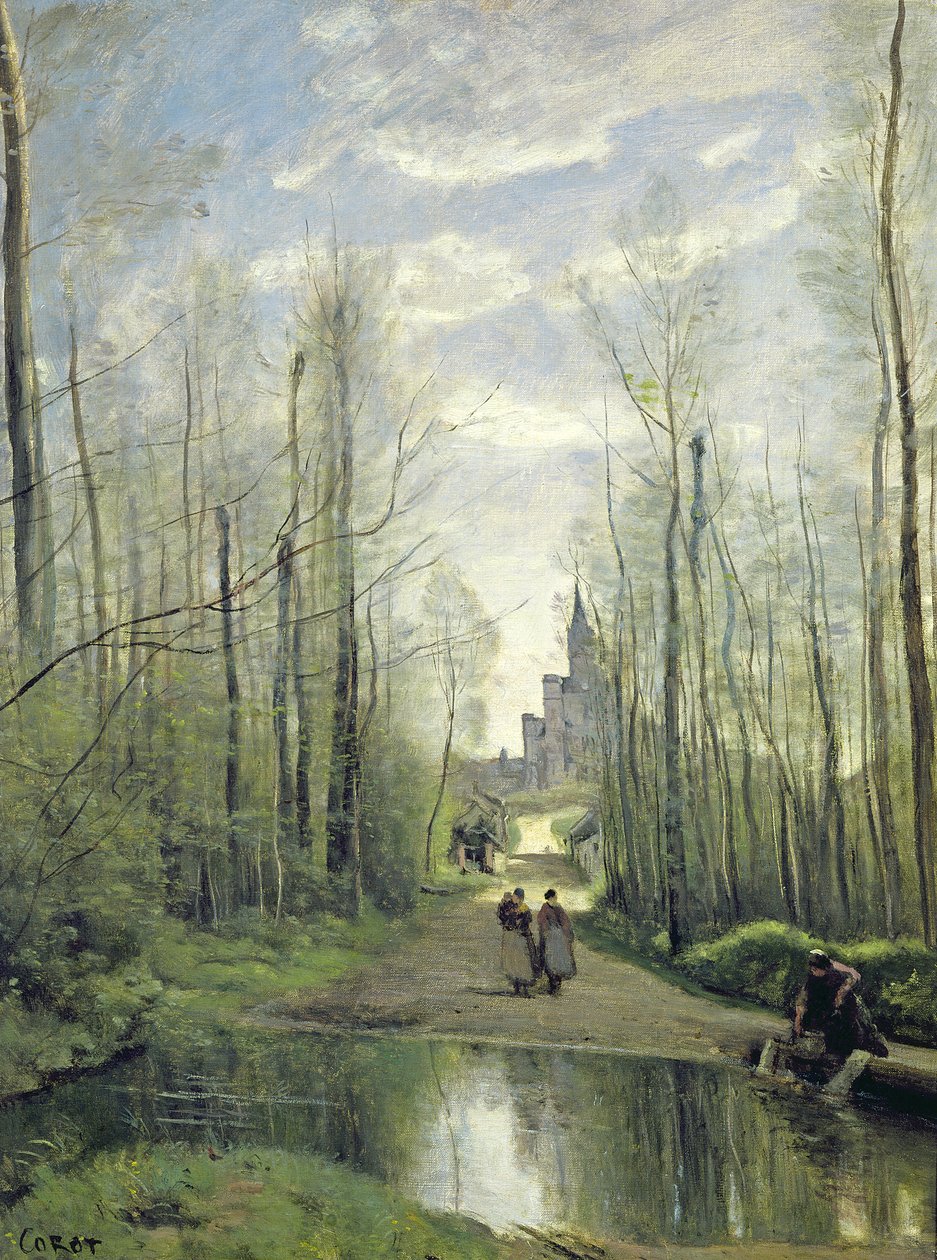Kyrkan i Marissel, 1866 av Jean Baptiste Camille Corot