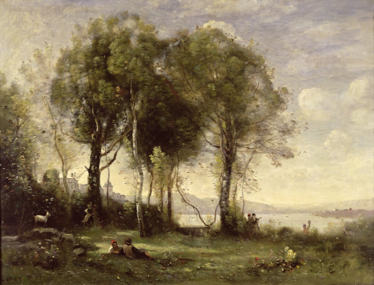 Getherdarna i Castel Gandolfo, 1866 av Jean Baptiste Camille Corot