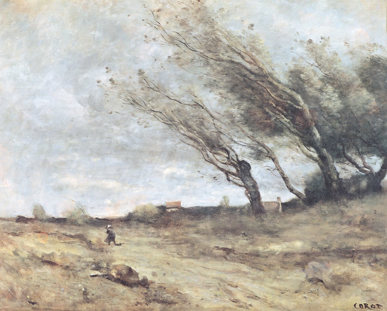 Vindpusten, ca 1865-70 av Jean Baptiste Camille Corot